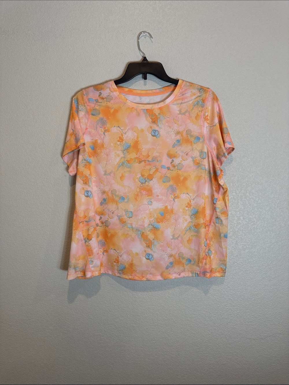 Ideology Women's Pastel Abstract Print Tee - Pink, Orange, Blue